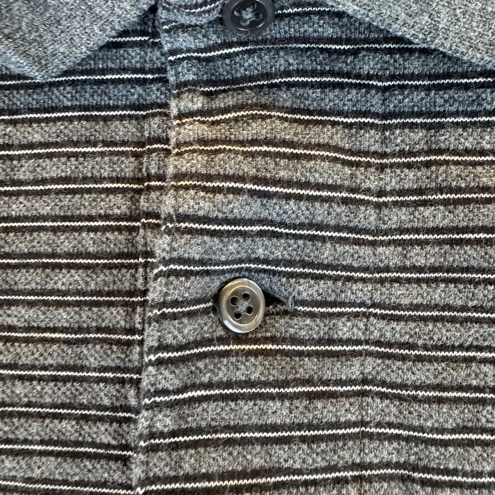 Polo By Ralph Lauren Vintage Men's Large Short Sleeve Grey Striped Polo 90's